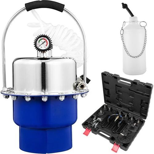 Purgeur De Frein -Vevor- Capacité D?Huile 5 L - Pression D'air 10-40psi - Tuyau De Remplissage De Liquide De Frein 175,3 X 5,99mm