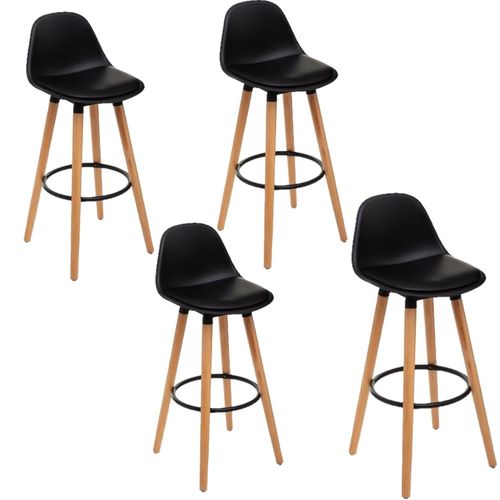 4 Tabourets De Bar Scandi Maxon - H. 92 Cm - Noir