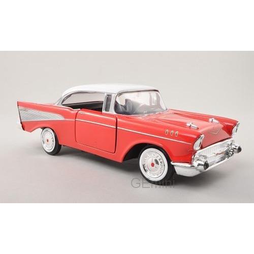 Chevrolet Bel Air Rouge/Blanc 1957 1/24 Motormax-Motormax