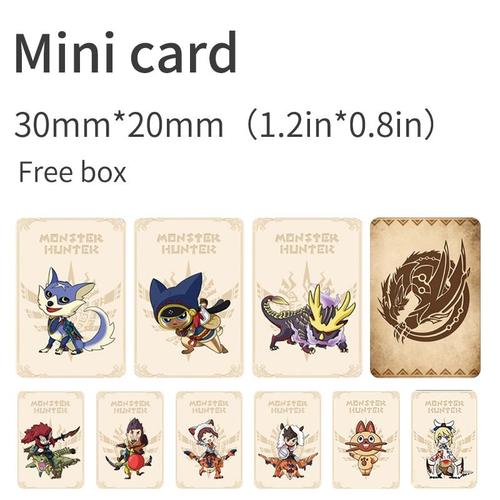 Mini Carte De 9 Pcs Carte De Récompense Pour Nintendo Switch Monster Hunter Rise Amxxbo, Compatible Avec Le Jeu Tiger Dragon Ailu Cat Ns Ntag215