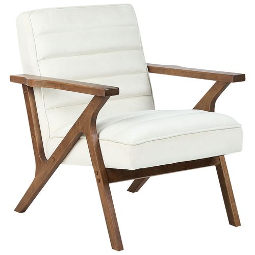 Fauteuil Kisa Velours Blanc Cassé