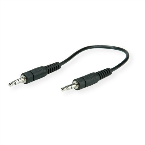 Roline - Câble audio - mini-phone stereo 3.5 mm mâle pour mini-phone stereo 3.5 mm mâle - 20 cm - blindé - noir