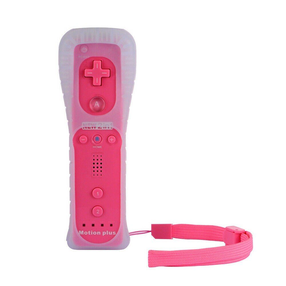 Télécommande De Pêche Manette De Jeu Sans Fil 2 Fr 1 Avec Motion Plus Integré Pour Nivelo Wii, Joystick Avec En Breil Et Étui En Silicone