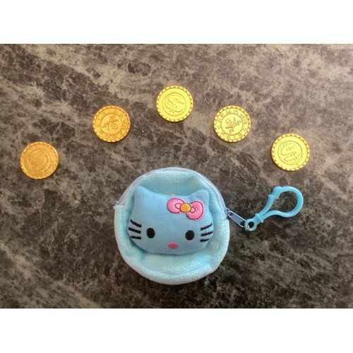Porte monnaie enfant Hello Kitty bleu 