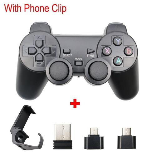 Avec Stand Noir Manette De Jeu Sans Fil 2.4 Ghz, Pour Téléphone Android / Pc / Ps3 / Tv Box, Joystick, Contrôleur De Jeu Pour Smartphone Xiaomi, Accessoires De Jeu