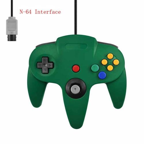 Vert Manche De Jeu N64 Avect Câble Long, Joystick Pour Jeux Vidéo Classiques Sur Console Nintendo 64, Compatible Avec Ns Switch, Nouveauté