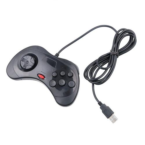 1 Noir Manette De Jeu Classique Avec Cable Usb Pour Console Sega Saturn Et Pc