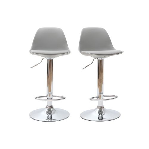 Tabourets De Bar Design Gris Clair (Lot De 2) Steevy