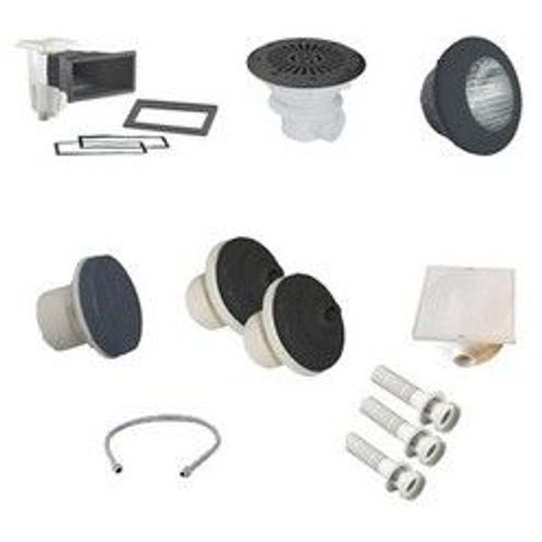 Kit de pièces à sceller gris anthracite pour piscines béton jusqu'à 8x4m