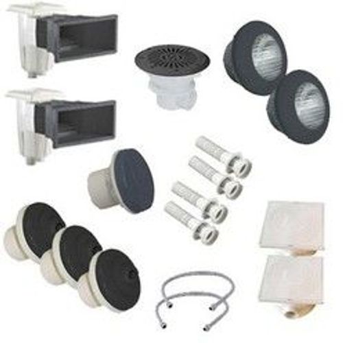 Kit de pièces à sceller gris anthracite pour piscines béton de 8x4 m jusqu'à 10x5 m