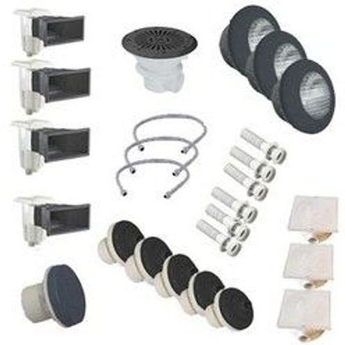 Kit de pièces à sceller gris anthracite pour piscines béton allant de 13x6 m à 15x7.5 m