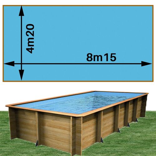 Piscine en bois woodfirst original 800 x 400 x h133 - liner uni bleu france
