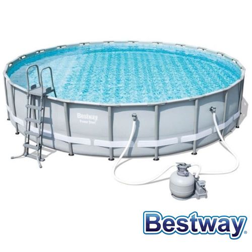 Piscine tubulaire ronde power steel Ø4.27 x h.1.22m - gris