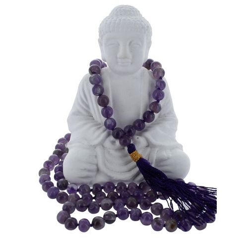 Collier Mala Améthyste 108 Perles