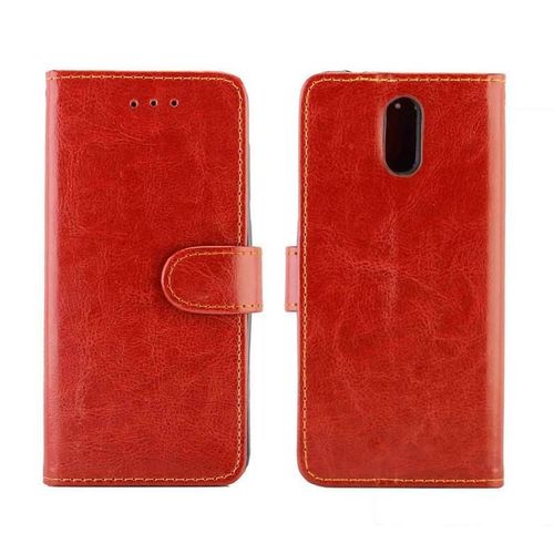 Flip Étui Pour Nokia 2.3 Fermeture Magnétique Cuir Pu Bicelle Titulaire De La Carte Antichoc - Rouge