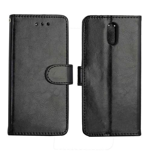 Flip Étui Pour Nokia 2.3 Fermeture Magnétique Cuir Pu Bicelle Titulaire De La Carte Antichoc - Noir