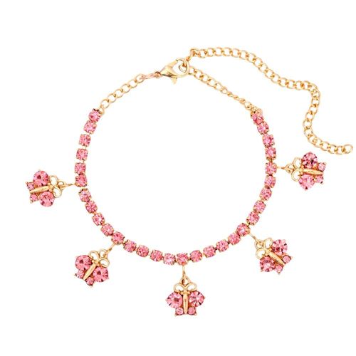 Bracelets De Cheville Couronne Cristal Rose Pour Femmes, Mignon, Étoile Strass, Chaîne De Pied, Sandales De Plage, Bijoux, Été, 2021