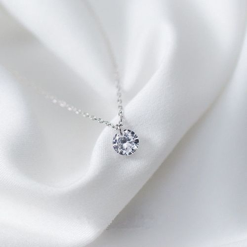Colliers Et Pendentifs En Argent Sterling 925 Pour Femmes, Bijoux Ronds En Zircon, Dz515