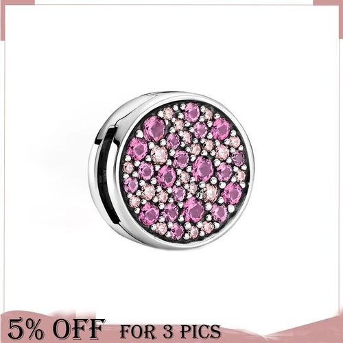 Breloque En Argent Sterling 2021 Rose Avec Clip Pavé Pour Femme, Bracelet Pandora Original, Cadeau, Offre Spéciale, Collection Printemps 925