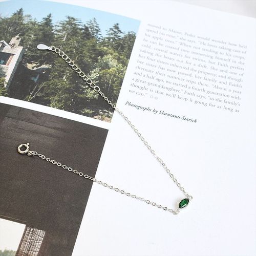 Bracelet Simple En Argent Sterling 925 Pour Femmes, Bijoux En Cristal De Zircon Émeraude, Léger, De Luxe, Cadeau De Saint Valentin