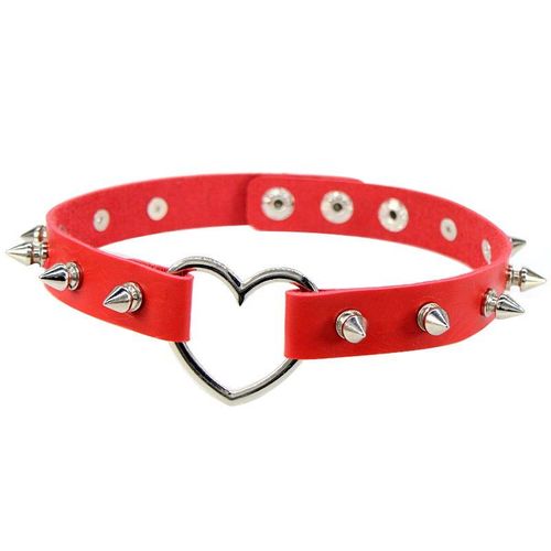 Collier Ras Du Cou En Forme De C¿Ur Pour Femmes, Punk, Rivet, Cuir Pu, Pendentif, Bijoux De Fête Gothique, Tendance, Nouvelle Collection 2020