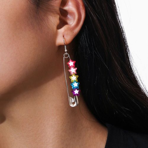 Bijoux À La Mode Avec Personnalité, Boucles D'oreilles En Résine Multicolore Cinq Étoiles, Offre Spéciale