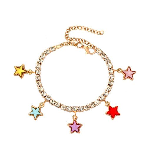 Bracelets De Cheville Étoiles Multicolores Pour Femmes, Bijoux De Pied De Plage, À Strass Scintillants, À La Mode, Style Boho, Été, Nouvelle Collection 2020