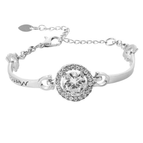 Bracelet Tendance Avec Strass En Alliage De Zircon Rose Doré, Bracelet De Festival Réglable Pour Tempérament Charmant, Cadeaux Pour Filles Et Femmes