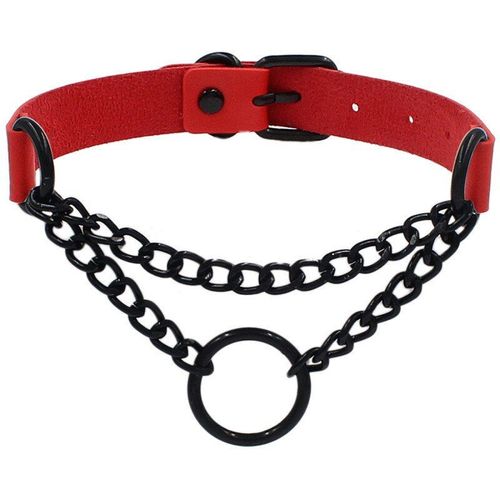 Collier Rond En Cuir Pu Pour Femmes Et Hommes, Chaîne Noire, Gothique, Punk, Ras Du Cou, Bijoux Cosplay