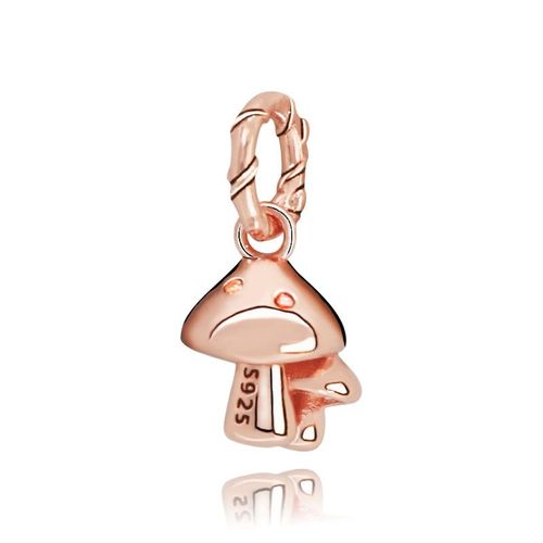 Breloques Pandora En Forme De Champignon Pour Femmes, Bracelet En Argent Sterling 925, Or Rose, Idéal Pour Cadeau D'anniversaire
