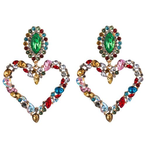 Boucles D'oreilles En Cristal Brillant Pour Femmes, Pendentif C¿Ur En Strass, Bijoux, Accessoires De Mode, Nouvelle Collection 2020