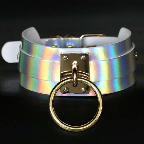 Collier Ras Du Cou Rond En Métal Doré, Punk Gothique, Artisanal, Bijoux Chic, Holographique, 2020