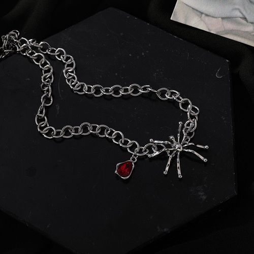 Chaîne De Clavicule En Métal Et Acrylique Pour Femmes, Araignée Rouge, Tendance, Populaire, Pull, Chaîne, Banquet, Charme