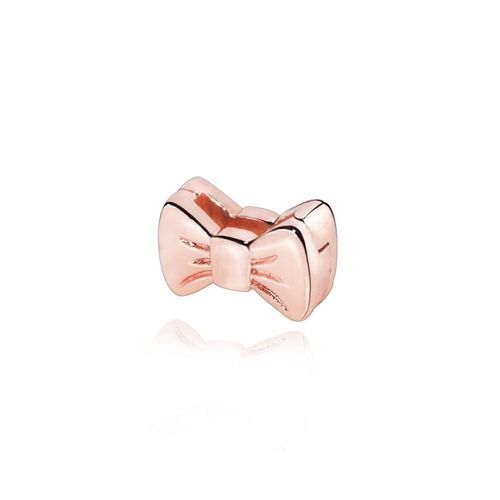 Bracelet Pandora Original En Argent Sterling 925 Pour Femmes, Joli Bijou De Charme Avec Clip De Réflexion Et N¿Ud Rose, Cadeau De Bricolage