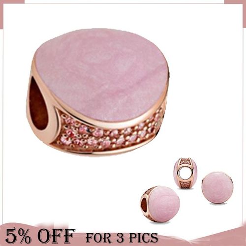 Breloques Latérales Scintillantes En Argent Sterling 2021 Rose Pour La Saint Valentin, Adaptées Aux Bracelets Pandora Originaux, Cadeau De Bijoux Pour Femmes, 925