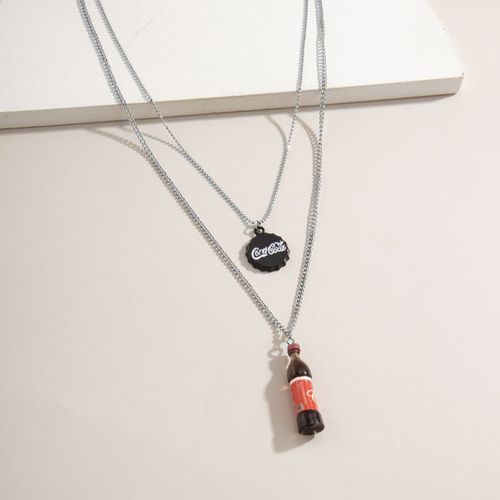Collier Avec Pendentif Bouteille De Cola En Verre Pour Femme, Accessoires De Mode Avec Créativité, Style Hip Hop, Clavicule Sauvage, Offre Spéciale