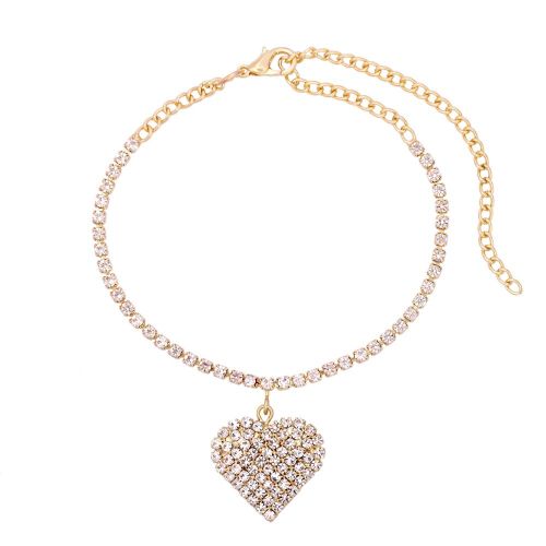Bracelets De Cheville Pour Femmes, Style Boho, C¿Ur, Strass Scintillants, Chaîne De Tennis, Amour, Bijoux De Pied, Plage, Été