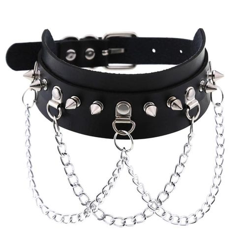 Colliers Ras Du Cou En Cuir Pour Femmes, Chaînes À Glands Multicouches, Rivets Punk, Harajuku, Fête De Déclaration, Club Rave, Bijoux Cadeau