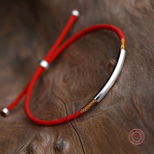 Bracelet À Main En Argent Sterling S925, Corde Rouge Porte Bonheur À La Mode, Simple, Pour Hommes Et Femmes, Livraison Gratuite, Meilleur Cadeau Pour Filles