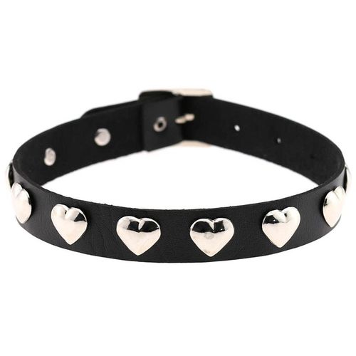 Colliers En Cuir Pu Rose Gothique À Rivets Pour Femmes, Pendentif En Forme De C¿Ur, Bijoux Sexy, Cadeaux Pour Filles