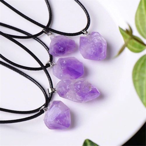 Pendentif En Améthyste Violette Lavande Naturelle Pour Homme Et Femme, Perles De Cristal En Argent, Pierre Porte Bonheur, Bijoux Aaaaa