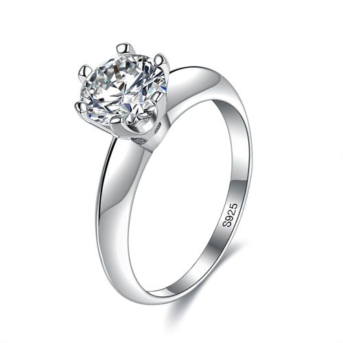 Bague En Argent Sterling 925 Pour Femmes, Bijoux De Fiançailles, Zircon Cubique Transparent, Géométrique, Pour Petite Amie