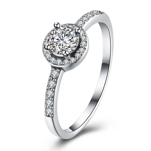 Bague De Fiançailles En Argent Sterling 925, Ronde Et Brillante, En Zircone Cubique, Bijoux Fins Pour Femmes, Nouvelle Collection