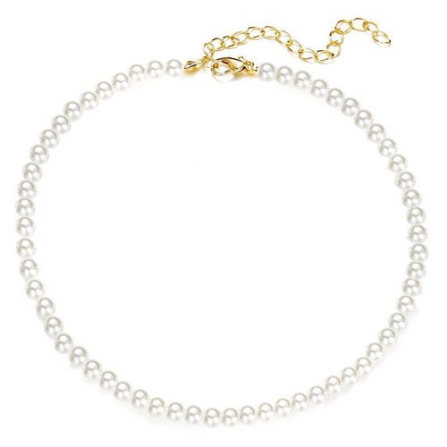 Collier Ras Du Cou Élégant En Imitation De Perles Blanches Pour Femmes, Grande Perle Ronde De Mariage, Breloque, Bijoux À La Mode, Chaînes Cadeaux