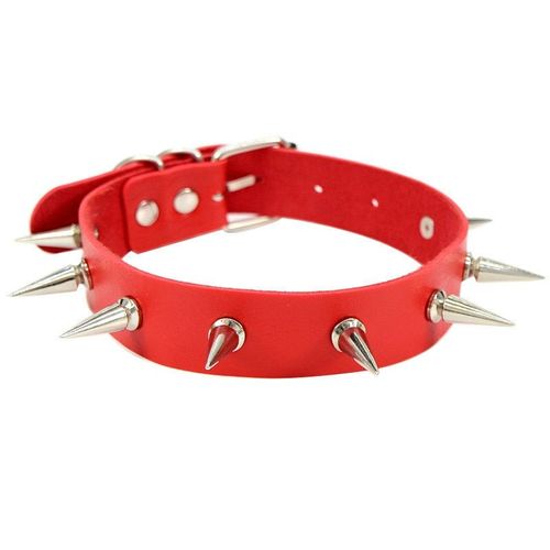 Collier Ras Du Cou En Acier Inoxydable Pour Femme, Bijou Gothique, En Cuir Pu, Noir