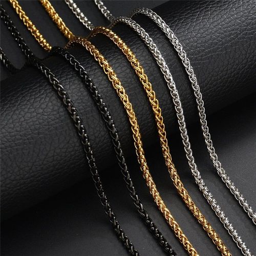 Collier Long En Acier Inoxydable Pour Hommes Et Femmes, Chaîne De Haute Qualité, Couleur Noir, Or, Argent, Bijoux Hip Hop, Cadeau