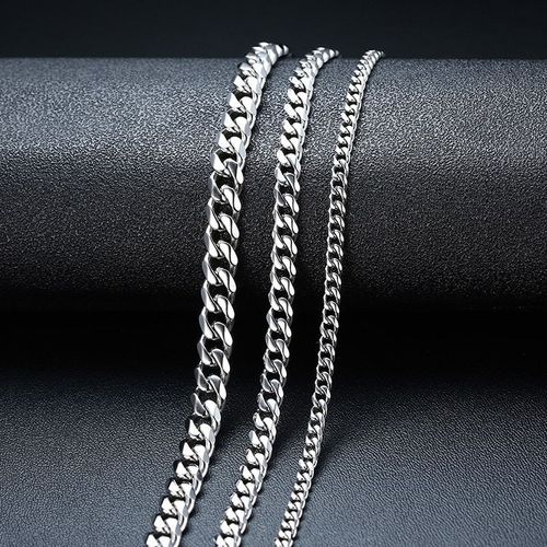 Colliers À Mailles Cubaines En Acier Inoxydable Pour Hommes, Bijoux Masculins Simples, Couleur Unie Or Noir, Cadeaux, Chaîne De Bordure Miami