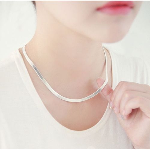 Collier En Argent S925, Chaîne En Os De Serpent, À La Mode, Élégant, Simple Et Assorti, Ornement Féminin