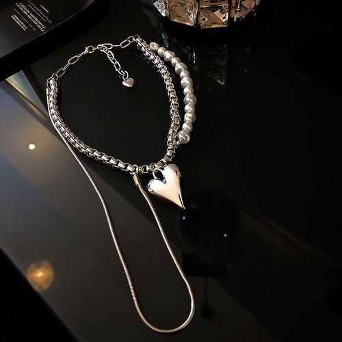 Bijoux De Personnalité Hip Hop Européen Et Américain, Collier Avec Perle D'amour Et Tempérament Rétro Pour Filles, Cadeaux De Journée