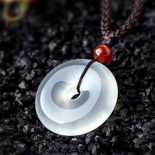 Collier Pendentif En Calcédoine Naturelle, 30mm, Bijoux Pour Femmes Et Hommes, Perles De Guérison, Cadeau D'amour, Pierre De Lumière Blanche, Pierre Précieuse En Cristal Aaaaa